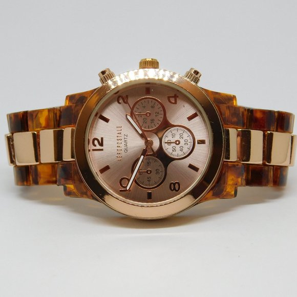 Aeropostale Accessories - Aeropostale TTCCCH1 Two Tone Quartz Analog Women's Watch Sz. 6 3/4" New Battery
